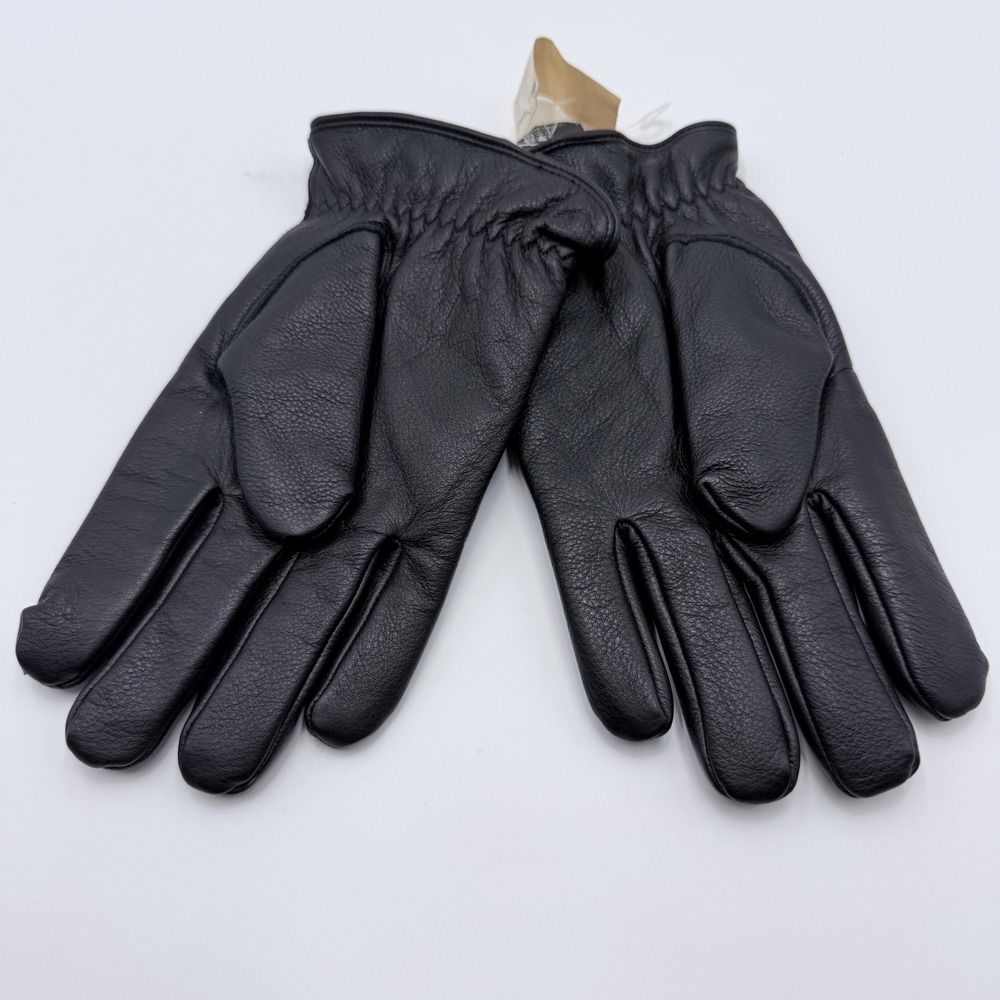 Eddie Bauer Mens Black Leather Gloves XL NWT Deadstock Lined Winter Driving 1493